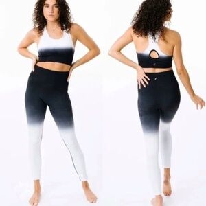 Zyia Black and White Ombre Performance High-Rise 7/8 Leggings‎